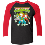 T-Shirts Vintage Black/Vintage Red / X-Small Teenage Mutant Ninja Rangers Men's Triblend 3/4 Sleeve