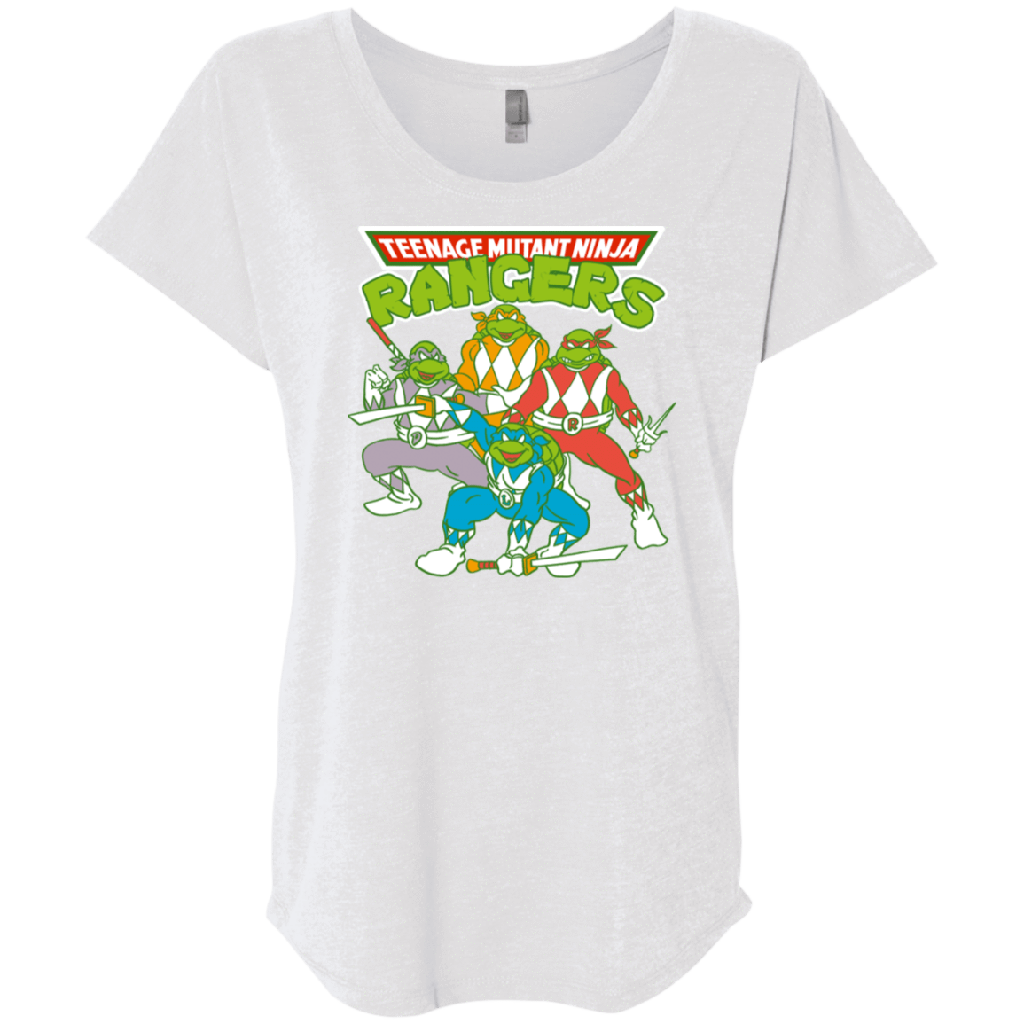 T-Shirts Heather White / X-Small Teenage Mutant Ninja Rangers Triblend Dolman Sleeve