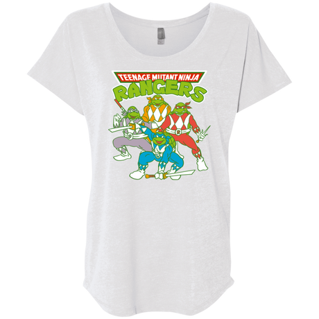 T-Shirts Heather White / X-Small Teenage Mutant Ninja Rangers Triblend Dolman Sleeve