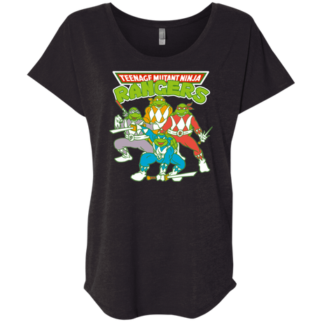 T-Shirts Vintage Black / X-Small Teenage Mutant Ninja Rangers Triblend Dolman Sleeve