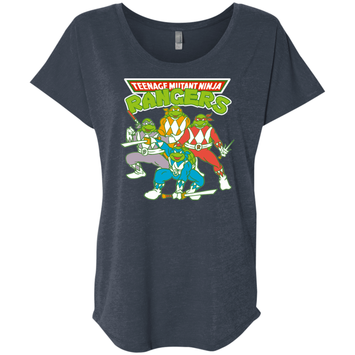 T-Shirts Vintage Navy / X-Small Teenage Mutant Ninja Rangers Triblend Dolman Sleeve