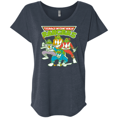 T-Shirts Vintage Navy / X-Small Teenage Mutant Ninja Rangers Triblend Dolman Sleeve