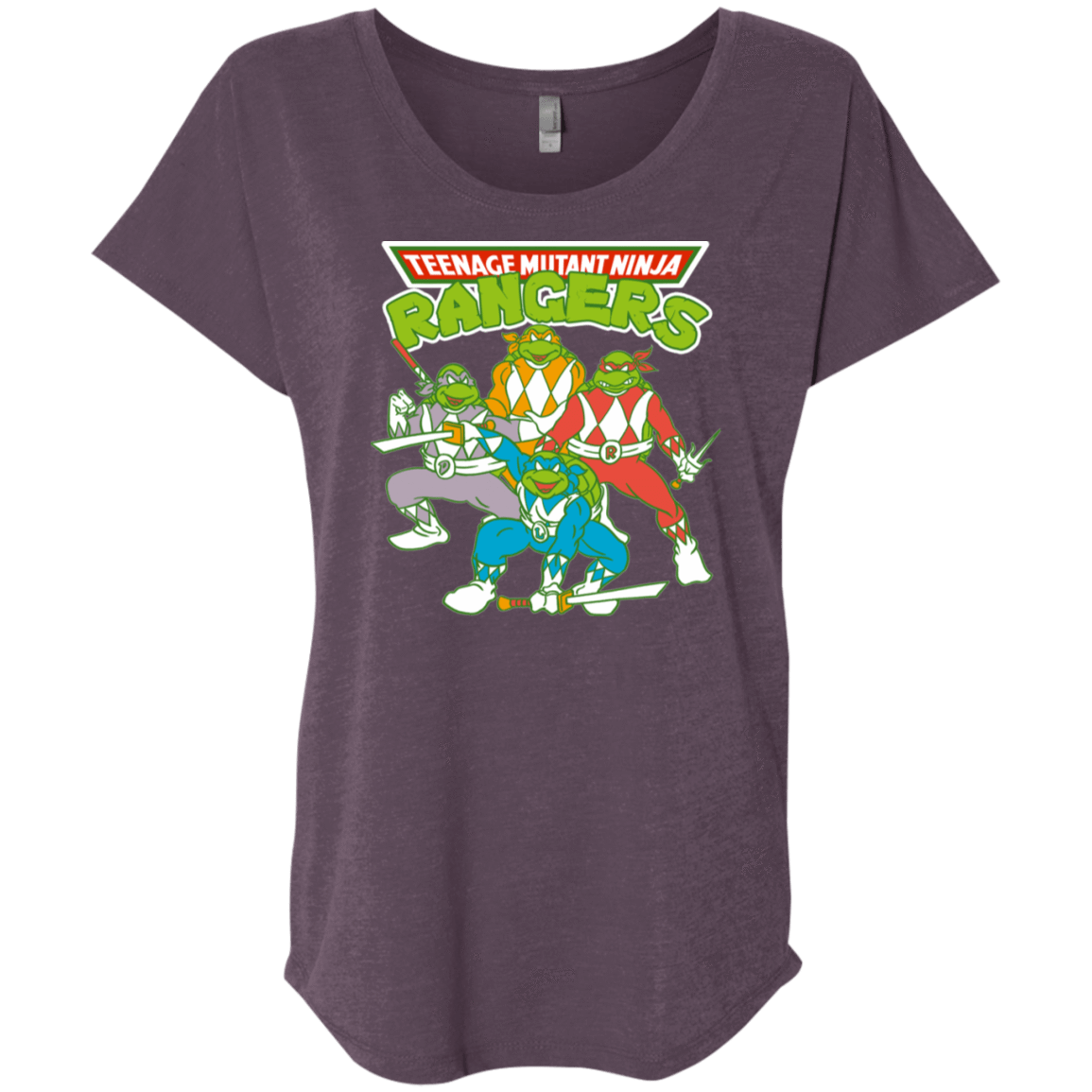T-Shirts Vintage Purple / X-Small Teenage Mutant Ninja Rangers Triblend Dolman Sleeve