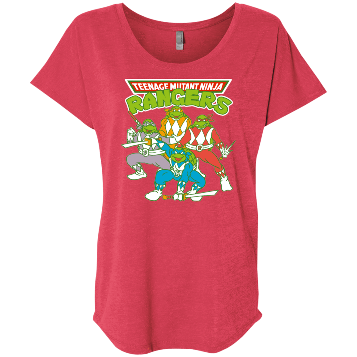 T-Shirts Vintage Red / X-Small Teenage Mutant Ninja Rangers Triblend Dolman Sleeve
