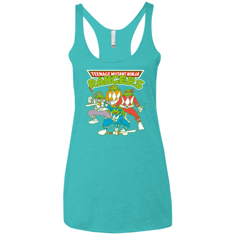 T-Shirts Tahiti Blue / X-Small Teenage Mutant Ninja Rangers Women's Triblend Racerback Tank