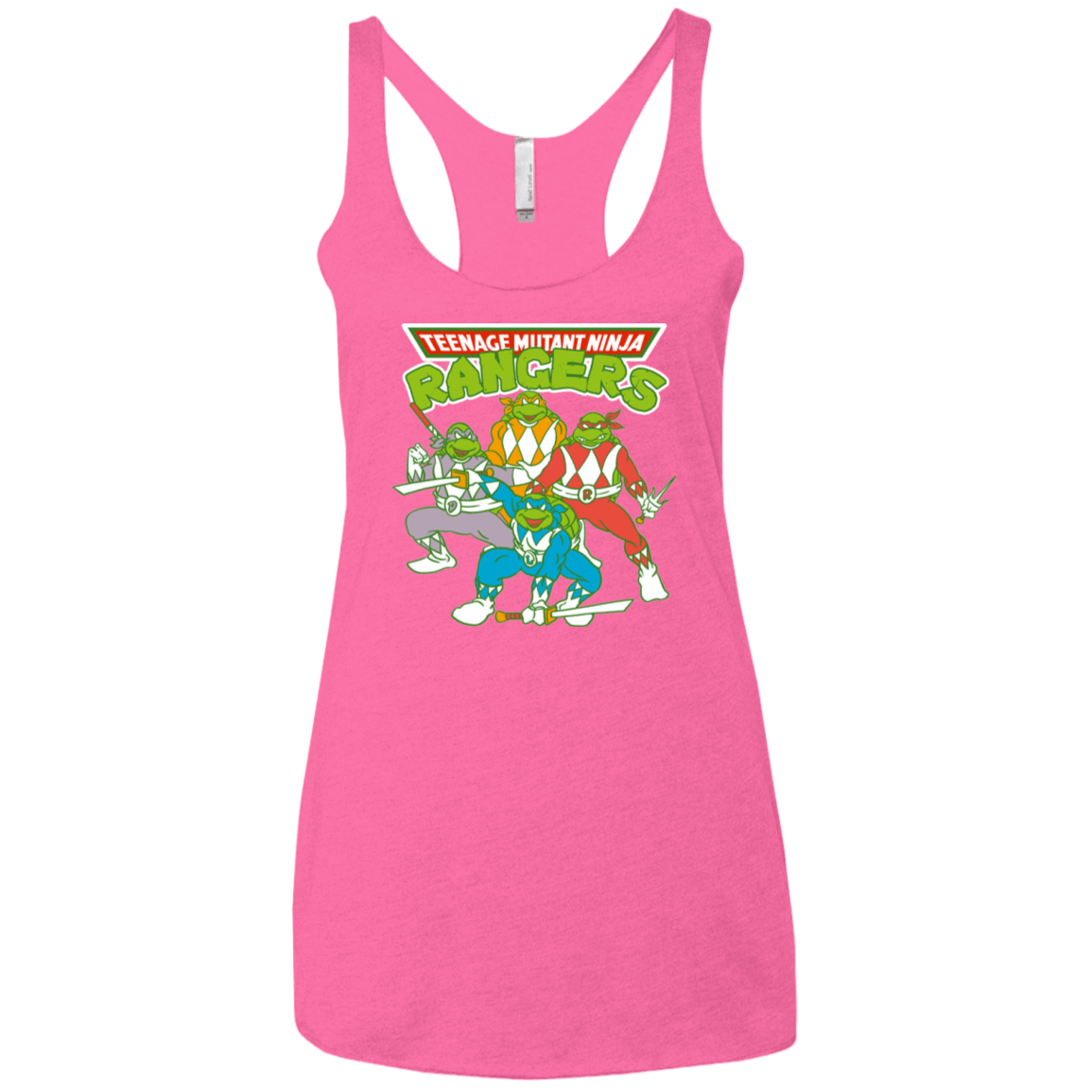T-Shirts Vintage Pink / X-Small Teenage Mutant Ninja Rangers Women's Triblend Racerback Tank
