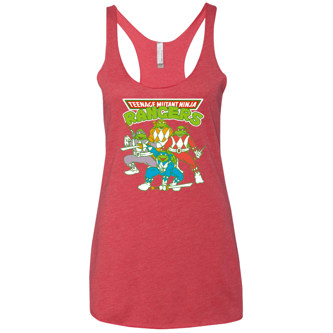 T-Shirts Vintage Red / X-Small Teenage Mutant Ninja Rangers Women's Triblend Racerback Tank