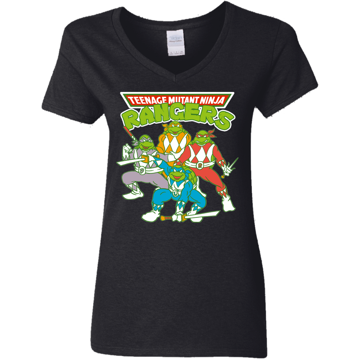 T-Shirts Black / S Teenage Mutant Ninja Rangers Women's V-Neck T-Shirt