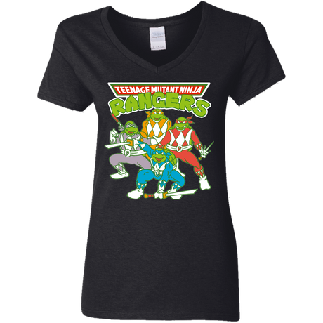 T-Shirts Black / S Teenage Mutant Ninja Rangers Women's V-Neck T-Shirt