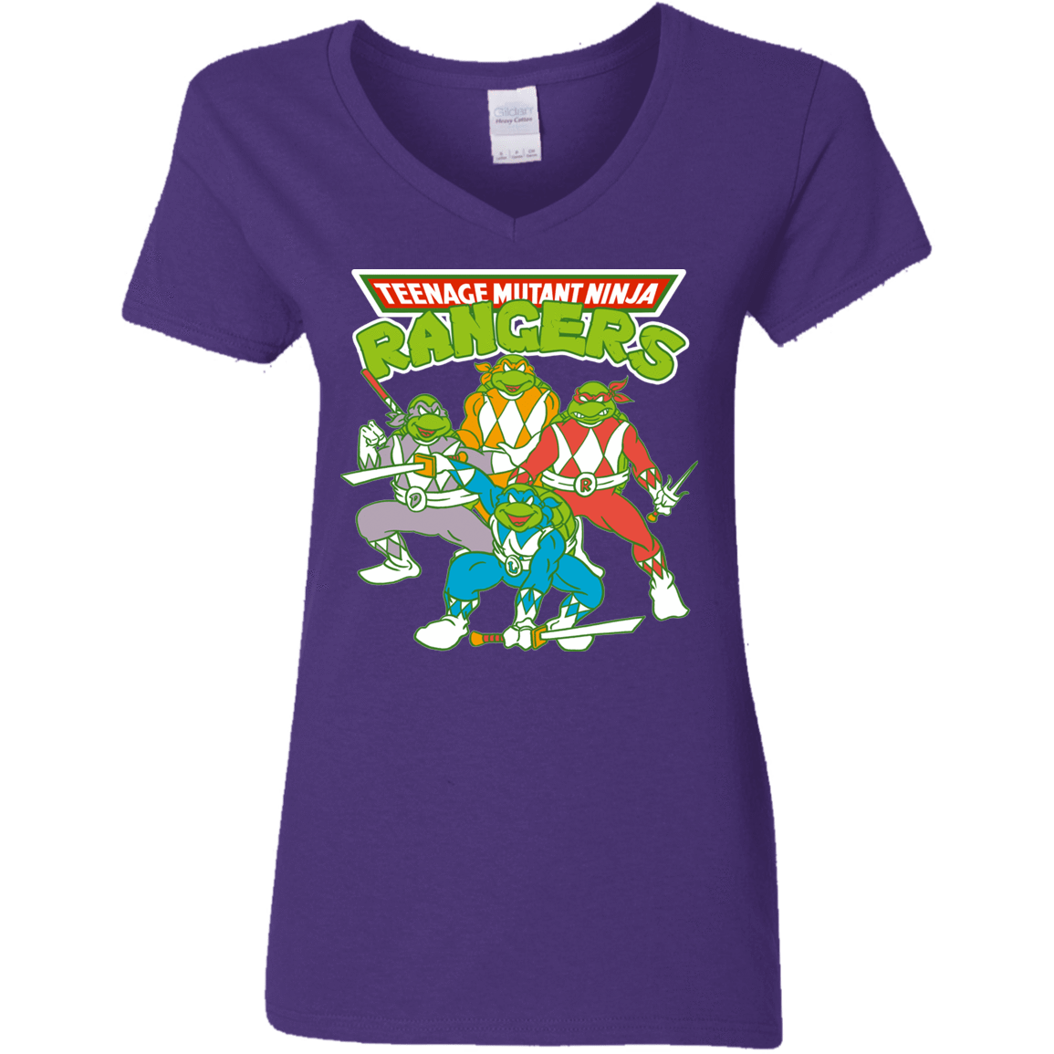 T-Shirts Purple / S Teenage Mutant Ninja Rangers Women's V-Neck T-Shirt