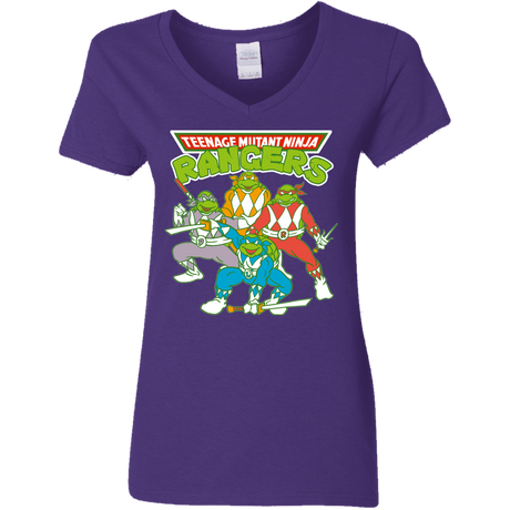 T-Shirts Purple / S Teenage Mutant Ninja Rangers Women's V-Neck T-Shirt