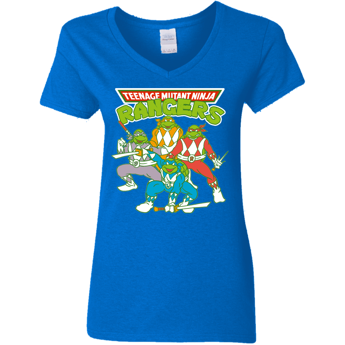 T-Shirts Royal / S Teenage Mutant Ninja Rangers Women's V-Neck T-Shirt