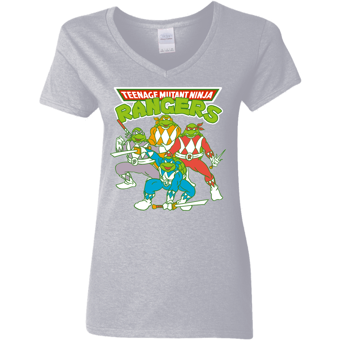 T-Shirts Sport Grey / S Teenage Mutant Ninja Rangers Women's V-Neck T-Shirt