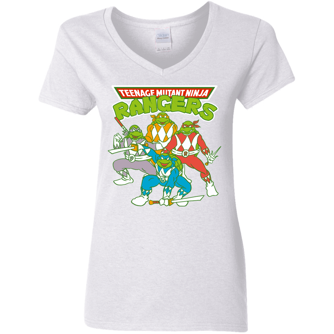 T-Shirts White / S Teenage Mutant Ninja Rangers Women's V-Neck T-Shirt