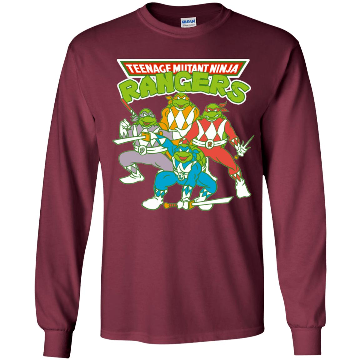 T-Shirts Maroon / YS Teenage Mutant Ninja Rangers Youth Long Sleeve T-Shirt