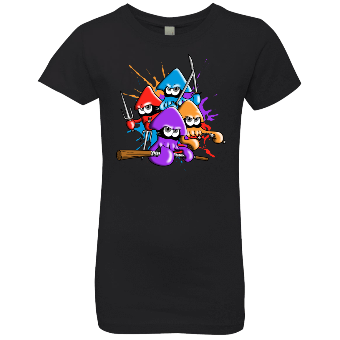 T-Shirts Black / YXS Teenage Mutant Ninja Squids Girls Premium T-Shirt