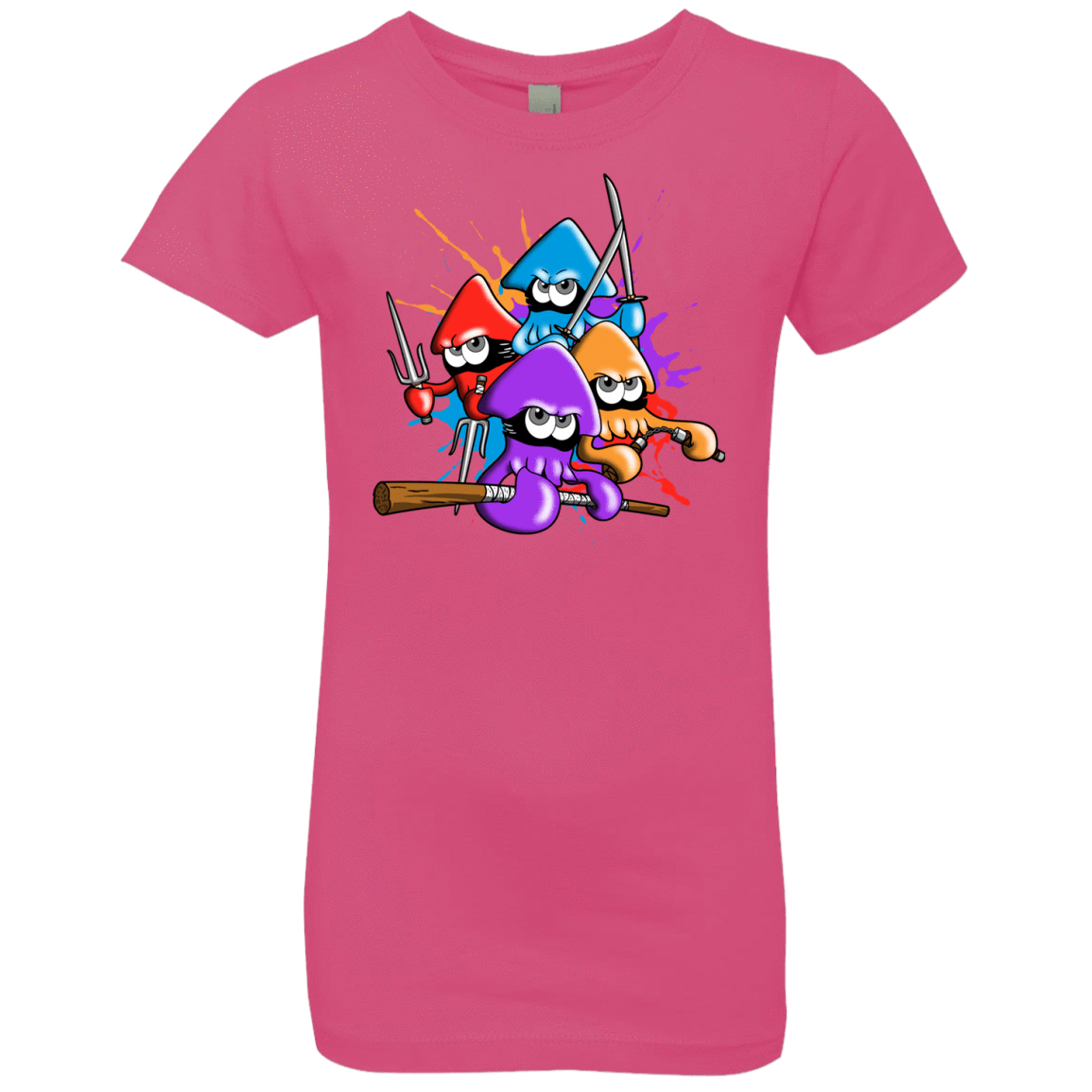 T-Shirts Hot Pink / YXS Teenage Mutant Ninja Squids Girls Premium T-Shirt