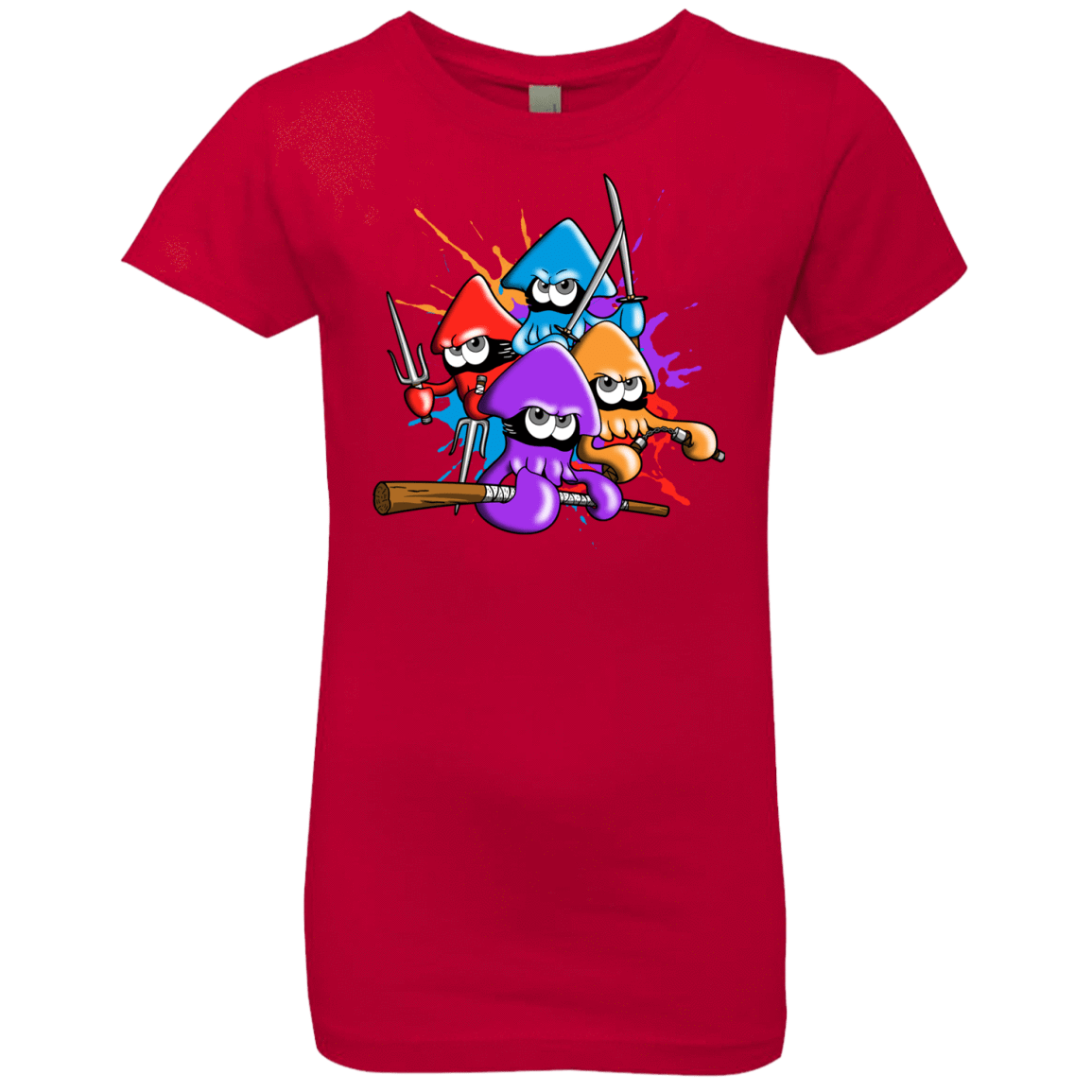 T-Shirts Red / YXS Teenage Mutant Ninja Squids Girls Premium T-Shirt