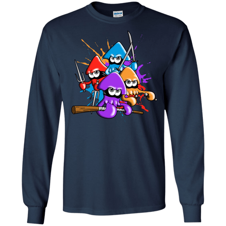 T-Shirts Navy / S Teenage Mutant Ninja Squids Men's Long Sleeve T-Shirt