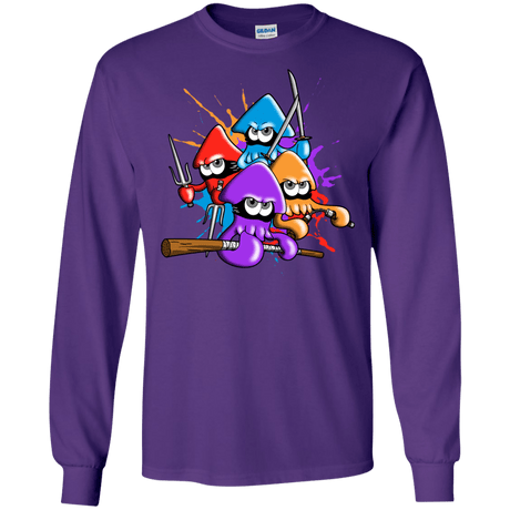 T-Shirts Purple / S Teenage Mutant Ninja Squids Men's Long Sleeve T-Shirt