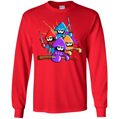 T-Shirts Red / S Teenage Mutant Ninja Squids Men's Long Sleeve T-Shirt