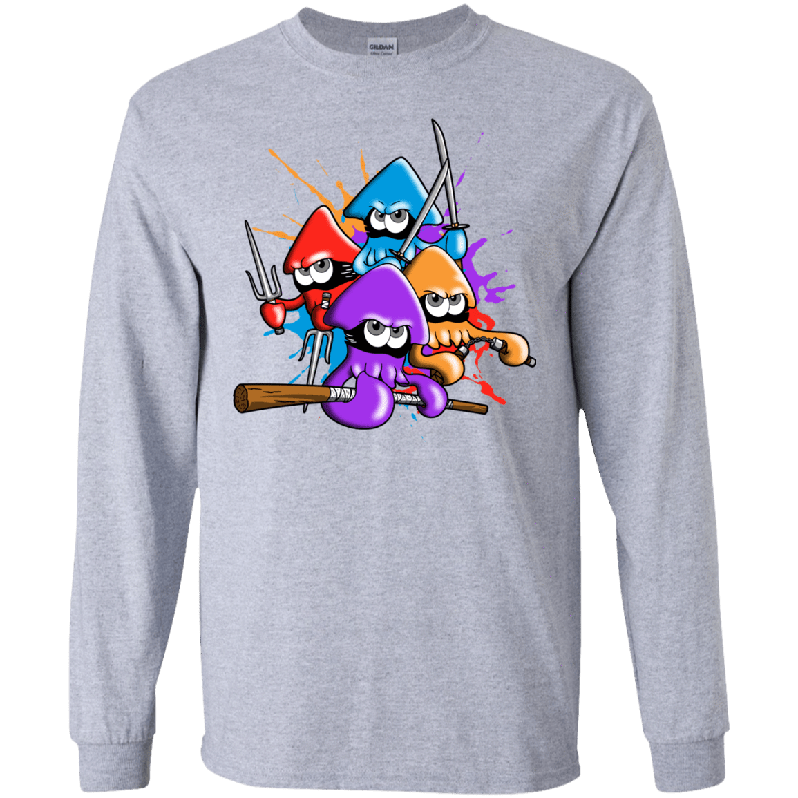 T-Shirts Sport Grey / S Teenage Mutant Ninja Squids Men's Long Sleeve T-Shirt