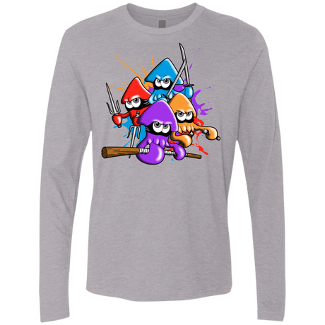 T-Shirts Heather Grey / S Teenage Mutant Ninja Squids Men's Premium Long Sleeve