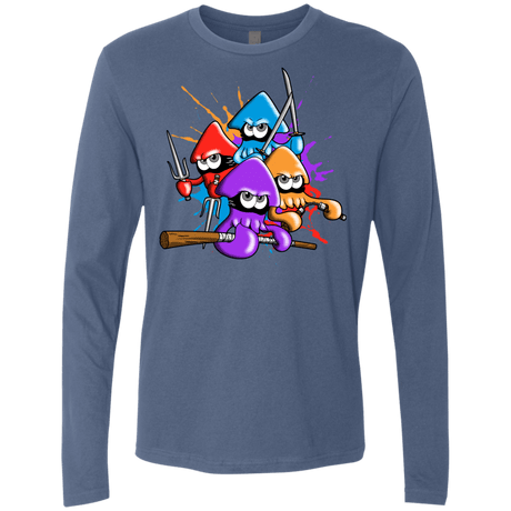 T-Shirts Indigo / S Teenage Mutant Ninja Squids Men's Premium Long Sleeve