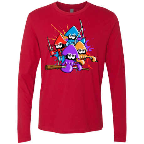 T-Shirts Red / S Teenage Mutant Ninja Squids Men's Premium Long Sleeve