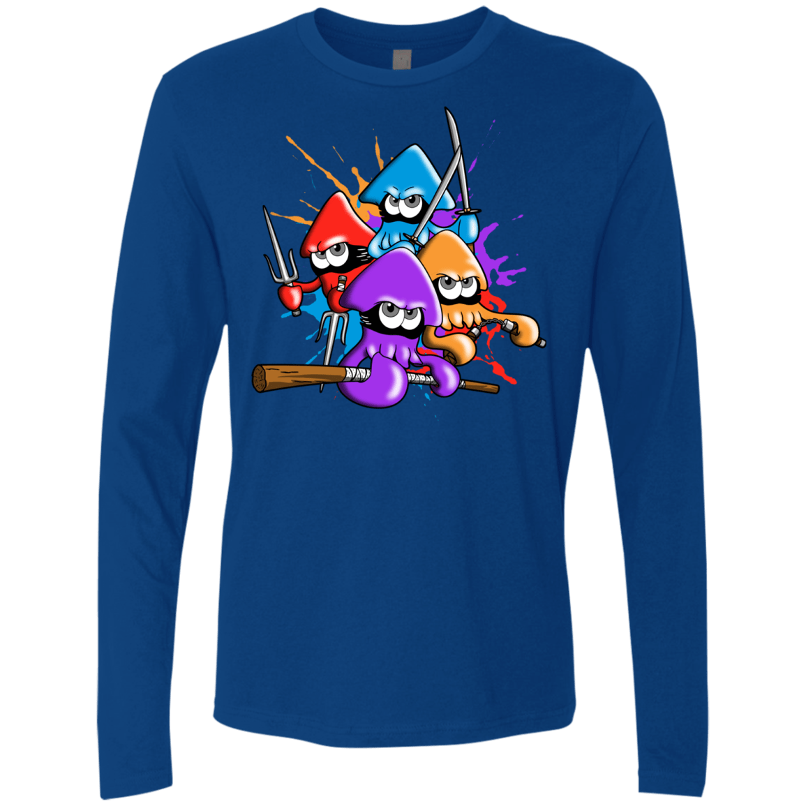 T-Shirts Royal / S Teenage Mutant Ninja Squids Men's Premium Long Sleeve