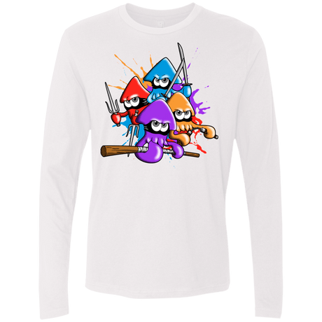 T-Shirts White / S Teenage Mutant Ninja Squids Men's Premium Long Sleeve