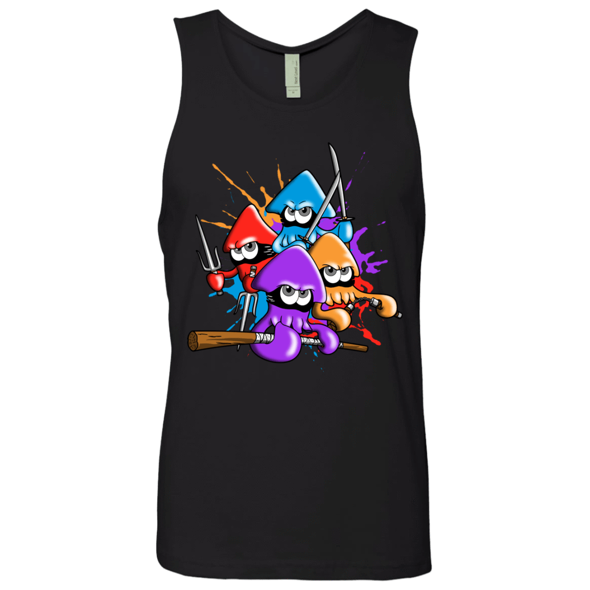 T-Shirts Black / S Teenage Mutant Ninja Squids Men's Premium Tank Top