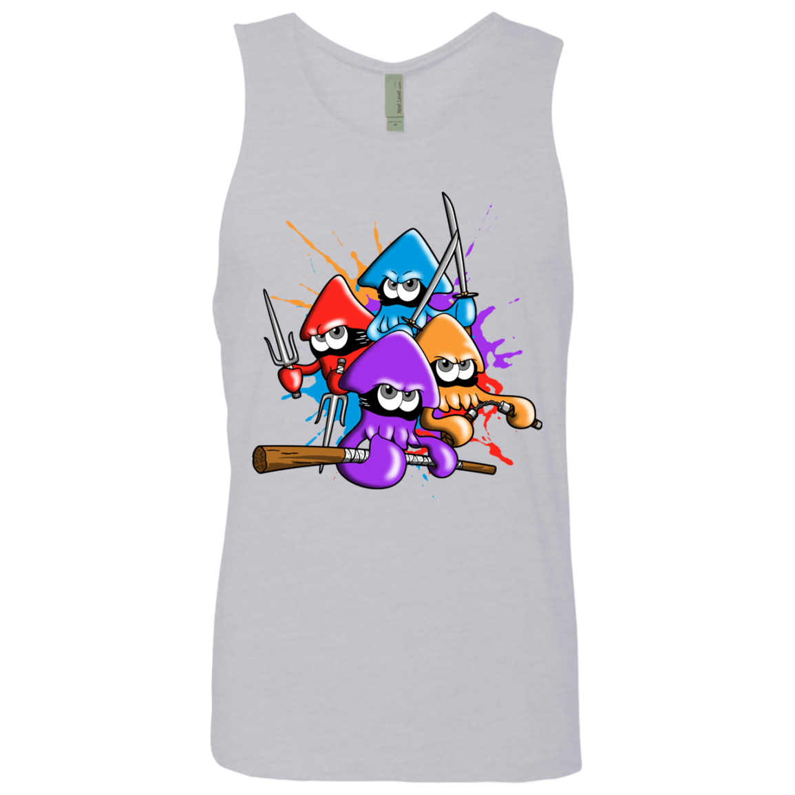 T-Shirts Heather Grey / S Teenage Mutant Ninja Squids Men's Premium Tank Top