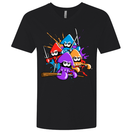 T-Shirts Black / X-Small Teenage Mutant Ninja Squids Men's Premium V-Neck