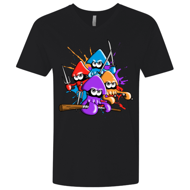T-Shirts Black / X-Small Teenage Mutant Ninja Squids Men's Premium V-Neck