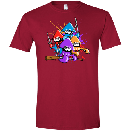 T-Shirts Cardinal Red / S Teenage Mutant Ninja Squids Men's Semi-Fitted Softstyle