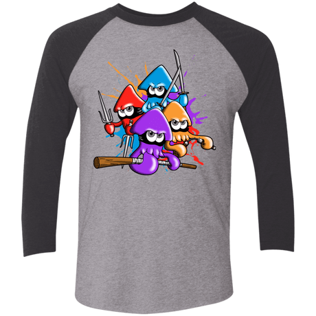 T-Shirts Premium Heather/Vintage Black / X-Small Teenage Mutant Ninja Squids Men's Triblend 3/4 Sleeve