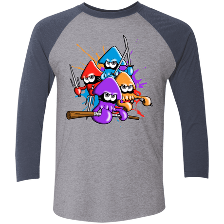 T-Shirts Premium Heather/Vintage Navy / X-Small Teenage Mutant Ninja Squids Men's Triblend 3/4 Sleeve