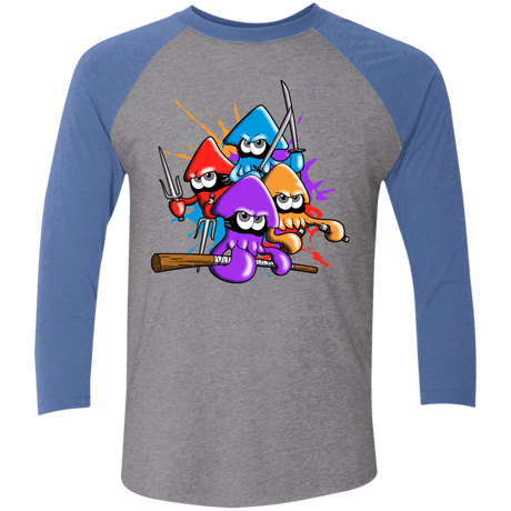 T-Shirts Premium Heather/Vintage Royal / X-Small Teenage Mutant Ninja Squids Men's Triblend 3/4 Sleeve