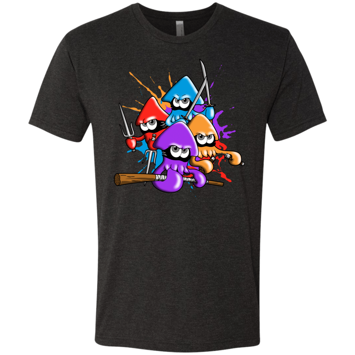 T-Shirts Vintage Black / S Teenage Mutant Ninja Squids Men's Triblend T-Shirt