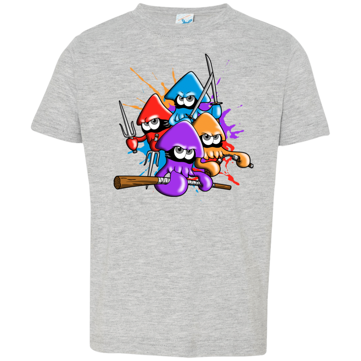 T-Shirts Heather Grey / 2T Teenage Mutant Ninja Squids Toddler Premium T-Shirt