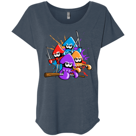 T-Shirts Indigo / X-Small Teenage Mutant Ninja Squids Triblend Dolman Sleeve