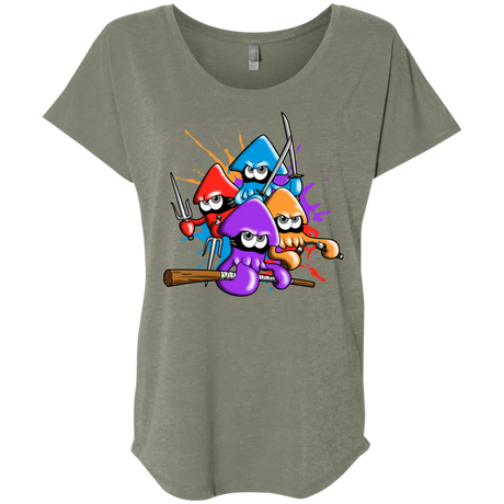 T-Shirts Venetian Grey / X-Small Teenage Mutant Ninja Squids Triblend Dolman Sleeve