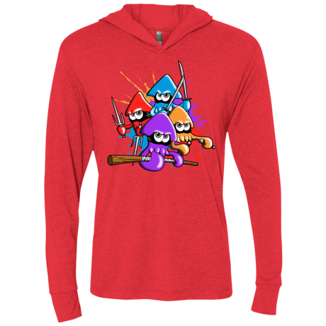 T-Shirts Vintage Red / X-Small Teenage Mutant Ninja Squids Triblend Long Sleeve Hoodie Tee