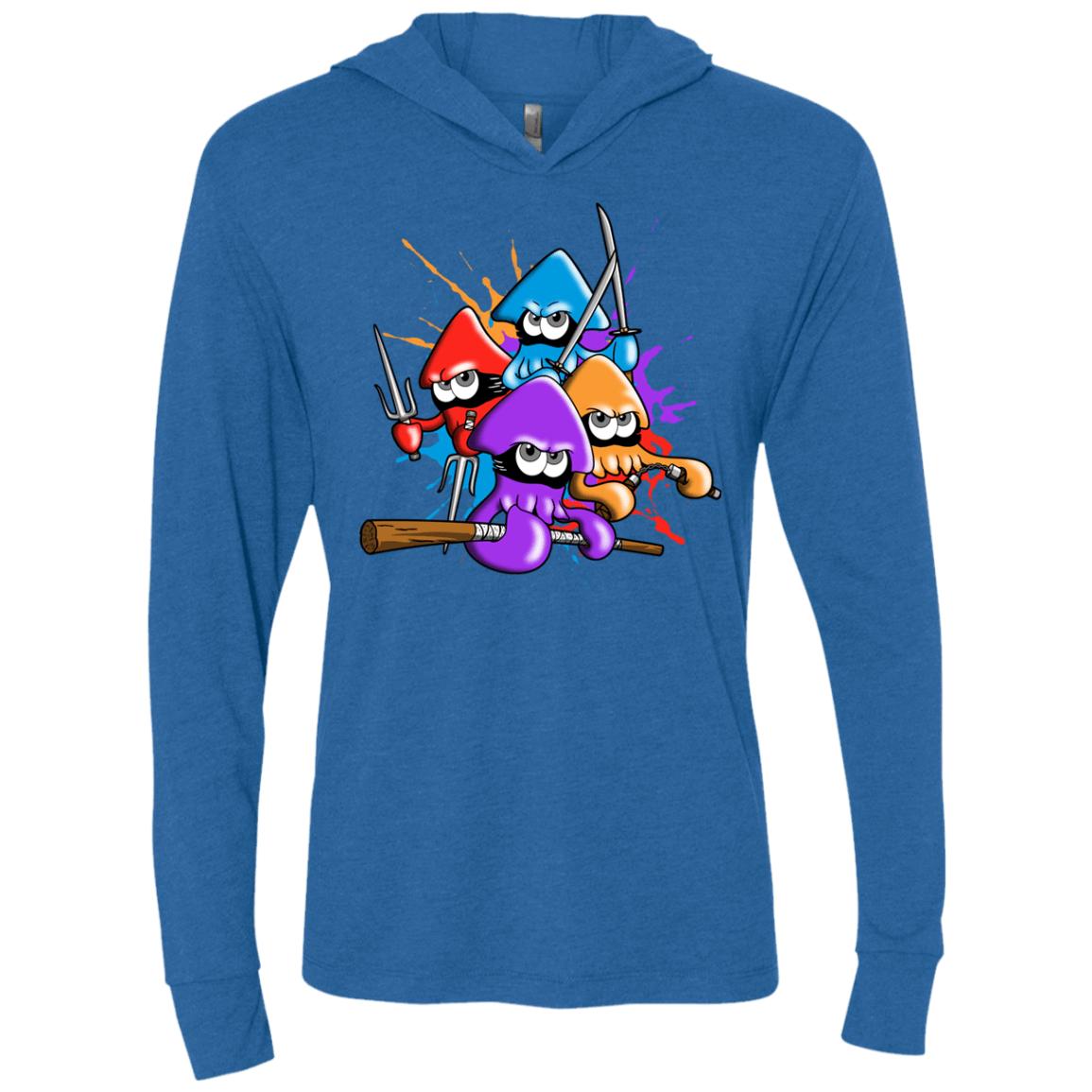 T-Shirts Vintage Royal / X-Small Teenage Mutant Ninja Squids Triblend Long Sleeve Hoodie Tee