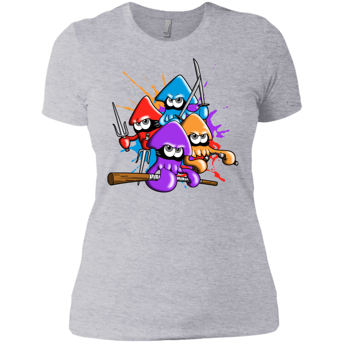 T-Shirts Heather Grey / X-Small Teenage Mutant Ninja Squids Women's Premium T-Shirt