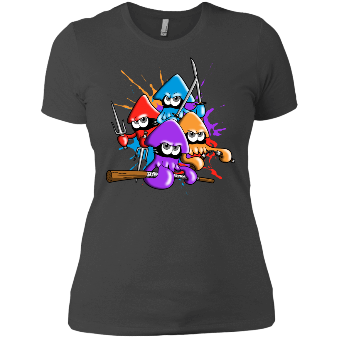 T-Shirts Heavy Metal / X-Small Teenage Mutant Ninja Squids Women's Premium T-Shirt