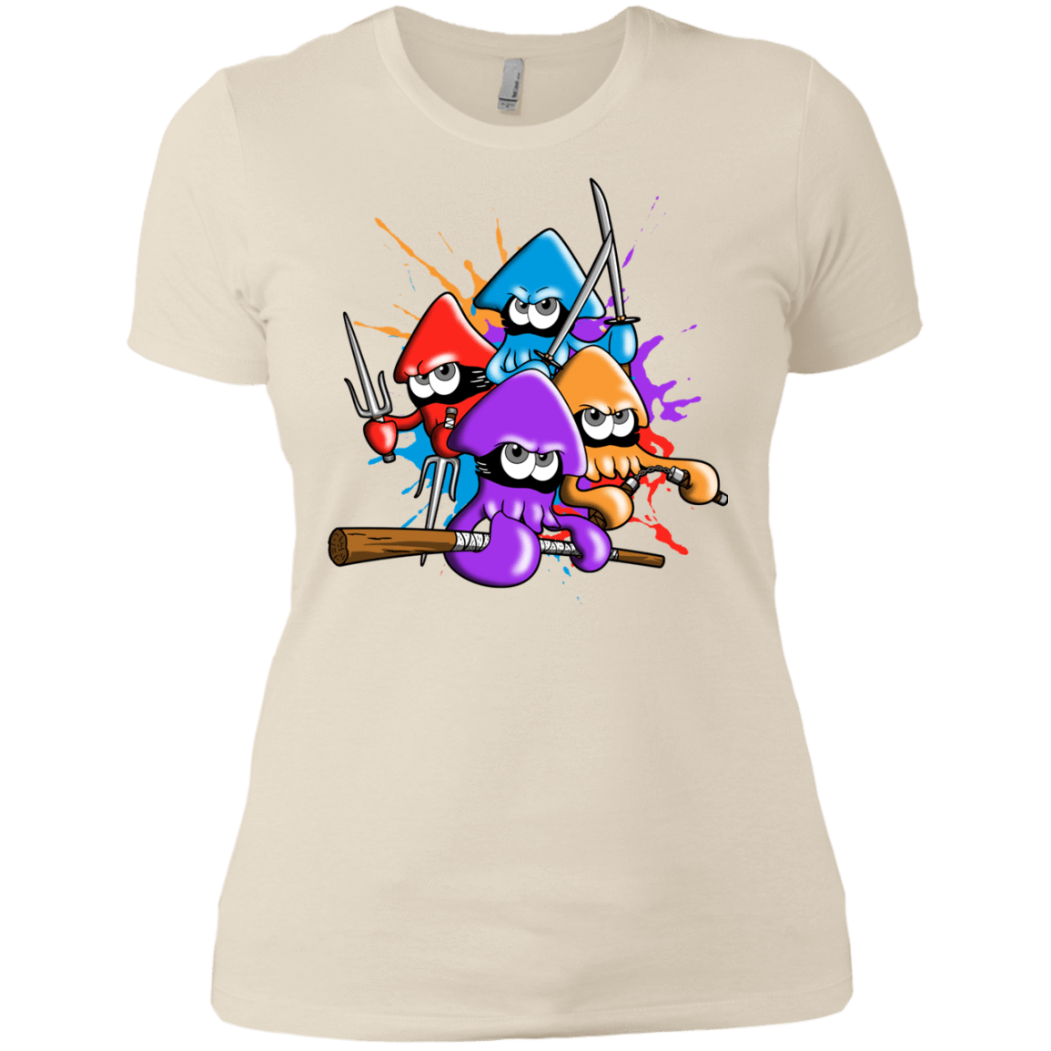 T-Shirts Ivory/ / X-Small Teenage Mutant Ninja Squids Women's Premium T-Shirt