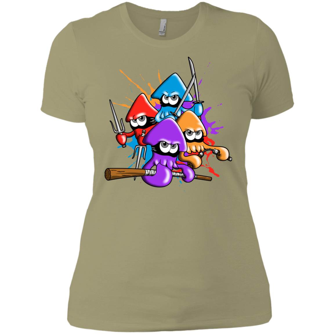 T-Shirts Light Olive / X-Small Teenage Mutant Ninja Squids Women's Premium T-Shirt
