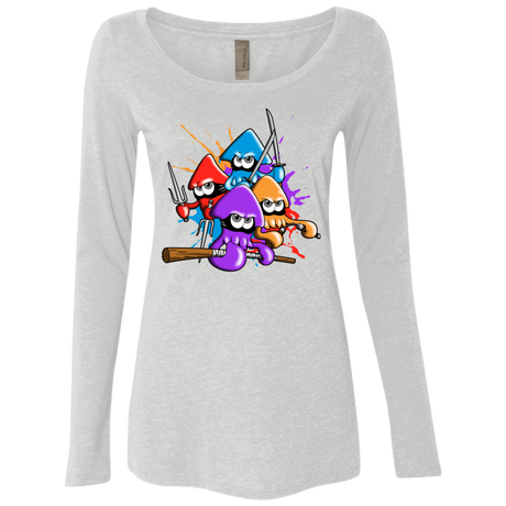 T-Shirts Heather White / S Teenage Mutant Ninja Squids Women's Triblend Long Sleeve Shirt